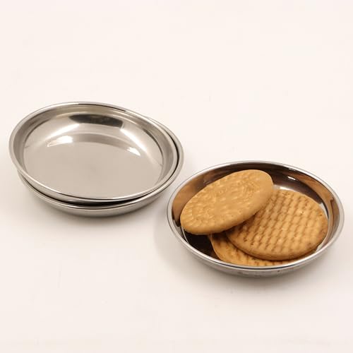 Image 2 of Pack of 3 for the product Spillbox Stainless Steel Halwa Plates