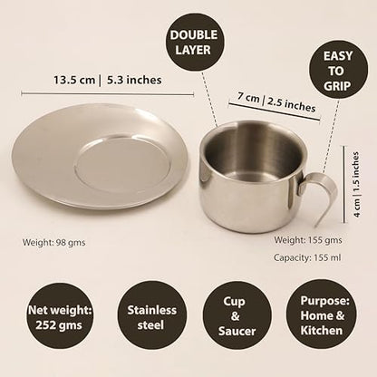 Image 12 of Spillbox Stainless Steel Cup and Saucer