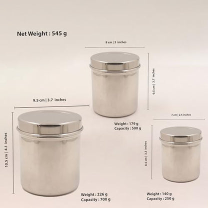 Image 6 of Spillbox Stainless Steel Utensil Vertical Canisters Storage Container Set of 3
