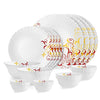 Image 1 of Default Title for the product Cello Opalware Dazzle Series Yellow Scroll Dinner Set, 18Pcs