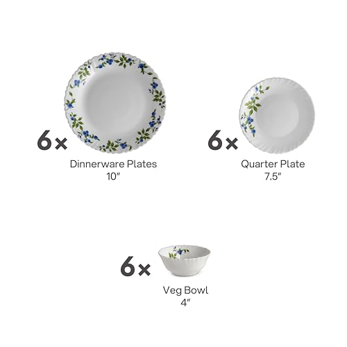 Image 5 of Cello Opalware Dazzle Series Moon Rose Dinner Set, 18 Pieces