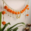 Image 1 of Default Title for the product Divyakosh Fabric Marigold Flower With Moti Toran, Bandarwal Door Hanging, 94 Cm