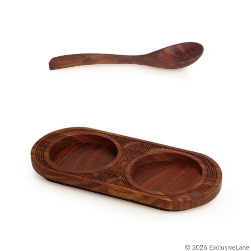 Image 7 of ExclusiveLane Old-Fashioned Ceramic Pickle Jars with Spoons & Tray 230 ml