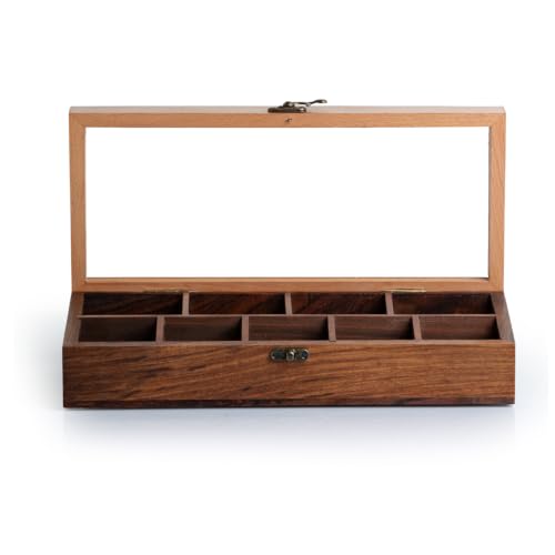 Image 2 of ExclusiveLane Twin Tones Wooden Spice Box for Kitchen with Spoon (9 Fixed Partitions, Beech Wood, 130 & 80 Gm)