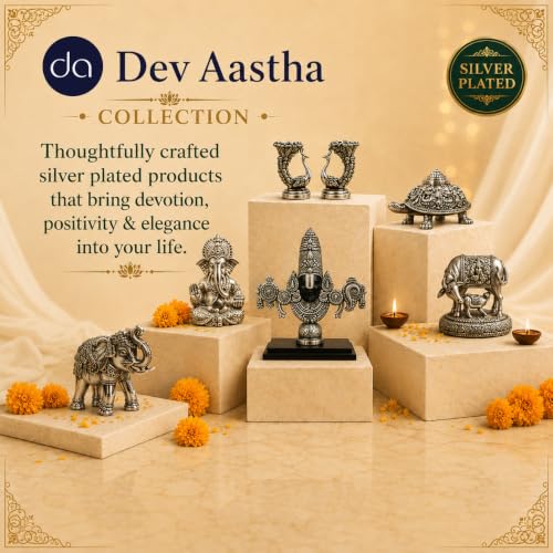 Image 7 of Dev Aastha 999 Silver Plated Hanuman idol for home with Sanjeevani - 5.2 Inch