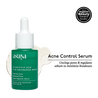 Image 3 of Asaya 2% Salicylic Acid Face Serum For Active Acne & Sebum Control With 5% Niacinamide & Tea Tree Oil