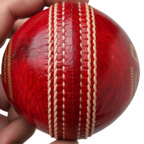 Image 7 of KHELSPACE KS-20 4 Piece Leather Cricket Ball Red Pack of 1 Cricket Ball