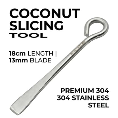 Image 6 of Patel's Kitchen Stainless Steel Coconut Slicer, Coconut Cutter, Core Pit Remover/Coconut Remover, Coconut Skin Peeler (Standard, 1, Piece)