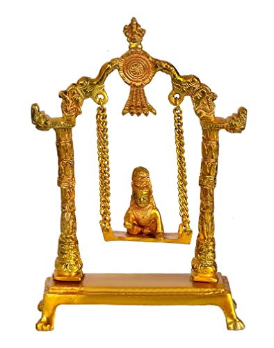 Image 1 of Default Title for the product AONA Brass Bal Gopal Ladoo Gopal Jhula Swing