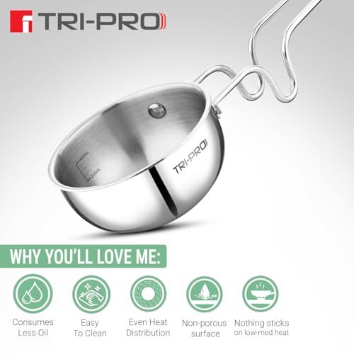 Image 5 of BERGNER TriPro TriPly Stainless Steel Tadka Pan 12cm 500ml