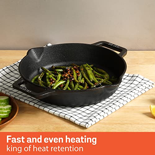 Image 5 of Meyer Pre-Seasoned Cast Iron 3 Piece Cookware Set - 26cm Skillet + 26cm Kadai with Interchangeable Lid