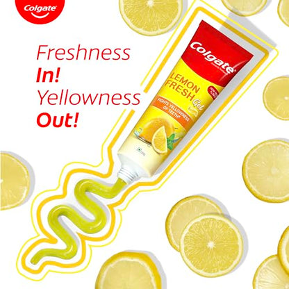 Image 3 of Colgate Lemon Fresh Gel Toothpaste, Fights Yellowness of Teeth, Freshens Breath 120gm/4.3 Oz (240g (120g x 2))