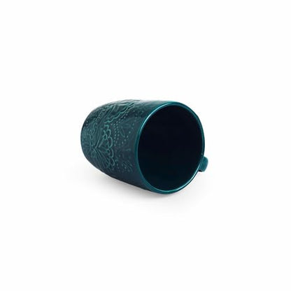 Image 3 of ExclusiveLane Teal Forest Ceramic Coffee Mugs Set of 6 180 ml