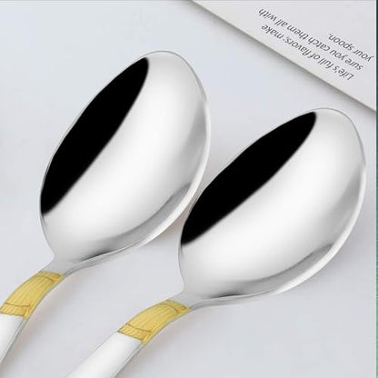 Image 5 of Parage 6 Pieces Stainless Steel 24k Golden Tea Spoons Set, 14 cm Long