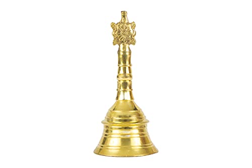 Image 2 of Spillbox Traditional Brass Bell/Worship For Temple Home -6" Inch Shankchakra (1)
