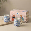 Image 1 of Default Title for the product ExclusiveLane Floral Bliss Ceramic Coffee Mugs Set of 2 (300 ml)
