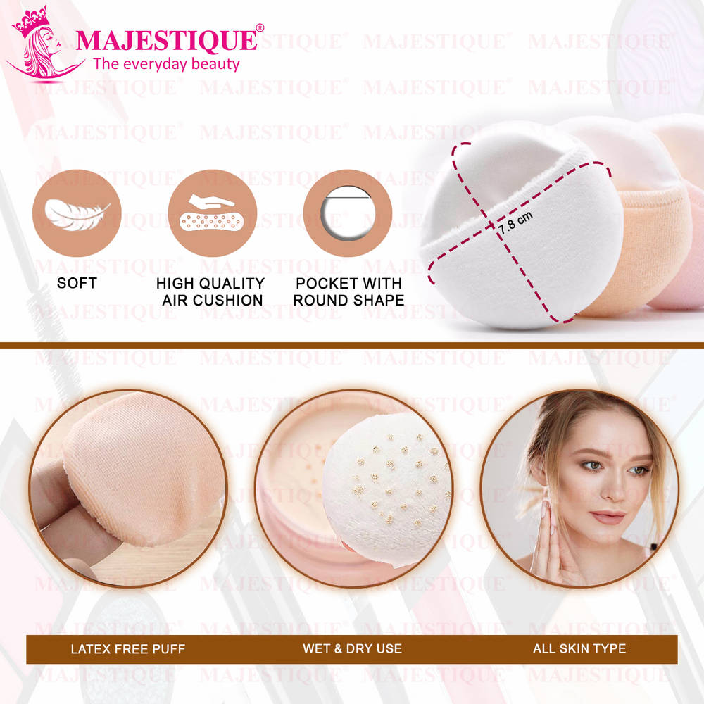 Image 2 of Majestique Round Cotton Powder Puffs