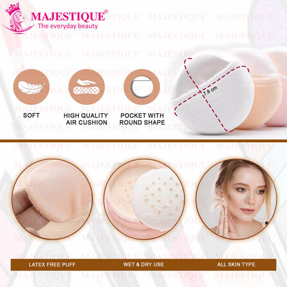 Image 2 of Majestique Round Cotton Powder Puffs