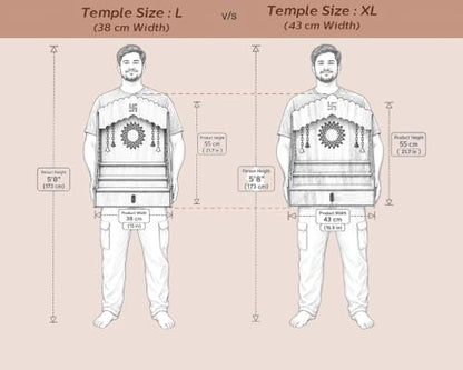 Image 7 of STEPn'SPACE Wooden Temple For Home Big Size Mandir With LED Light & Step Wall Hanging Puja Mandir For Home Temple For Office Pooja Stand For Home & Office Temple With Storage XL-D28Xw43Xh55Cm