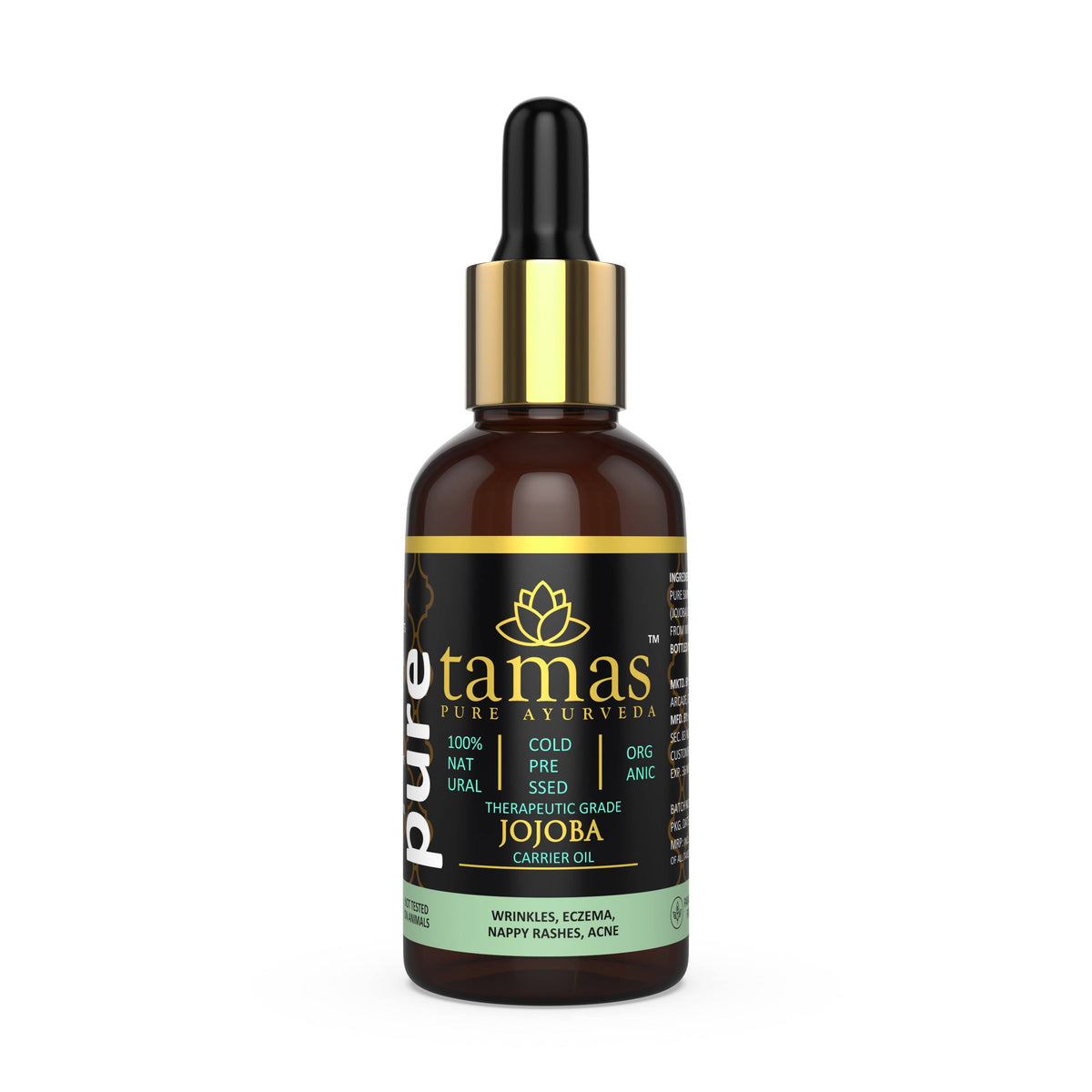 Image 1 of Tamas Pure Ayurveda 100% Organic Jojoba Cold Pressed Carrier Oil- USDA Certified Organic- 30ML