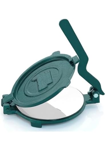 Image 5 of Pinzano 6.5 inch Cast Iron Manual Puri Maker | Empanadas & Pathiri Press | Dough Press Machine with Stainless Steel Inner Surface Countertop Griddle Appliance (Silver and Black, 6.5 INCH)