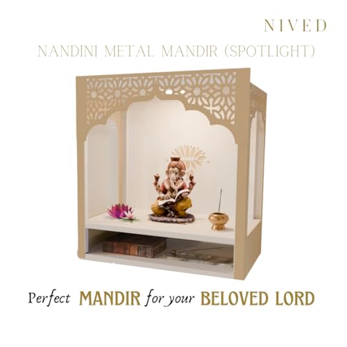 Image 7 of NIVED NANDINI Metal Mandir with Spotlight 19 x 18 x 10 inch
