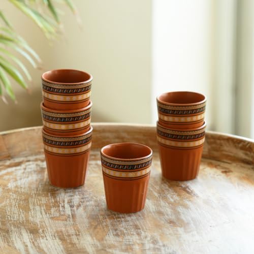 Image 3 of ExclusiveLane Terra Tones Ceramic Kullad Cups Set of 6 (120 ml)