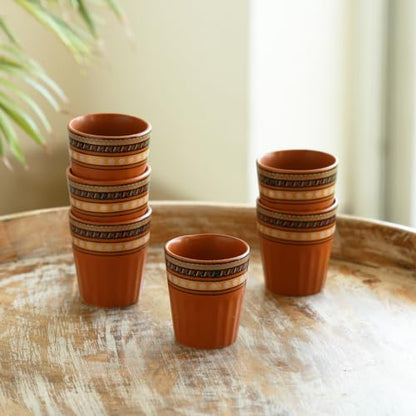 Image 3 of ExclusiveLane Terra Tones Ceramic Kullad Cups Set of 6 (120 ml)