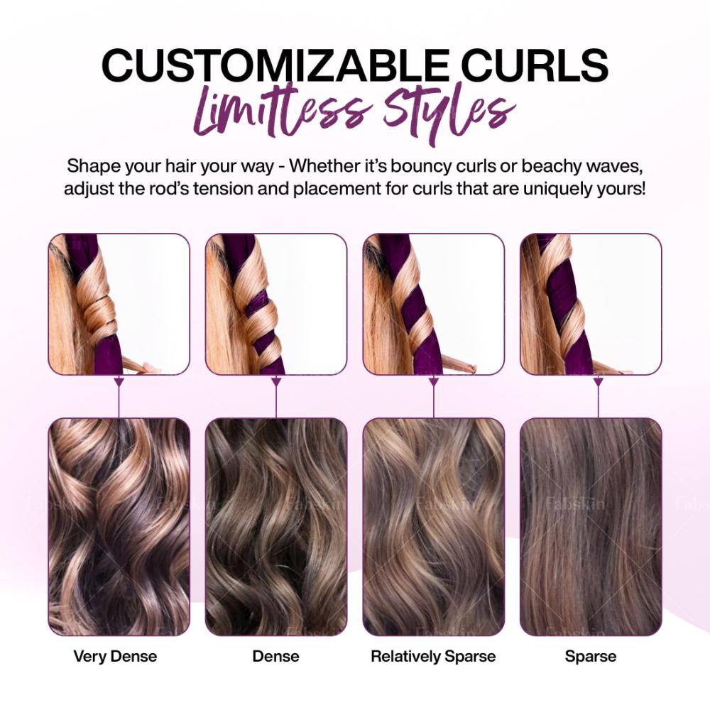 Image 3 of Fabskin Heatless Hair Curler Set With Hair Curling Rod, Scrunchies & Claw Clip - Wine