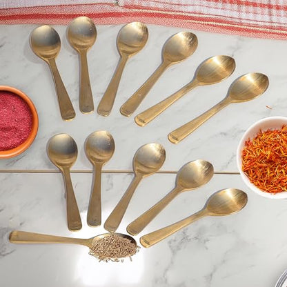 Image 2 of HAZEL Brass Masala Spoon Set of 12