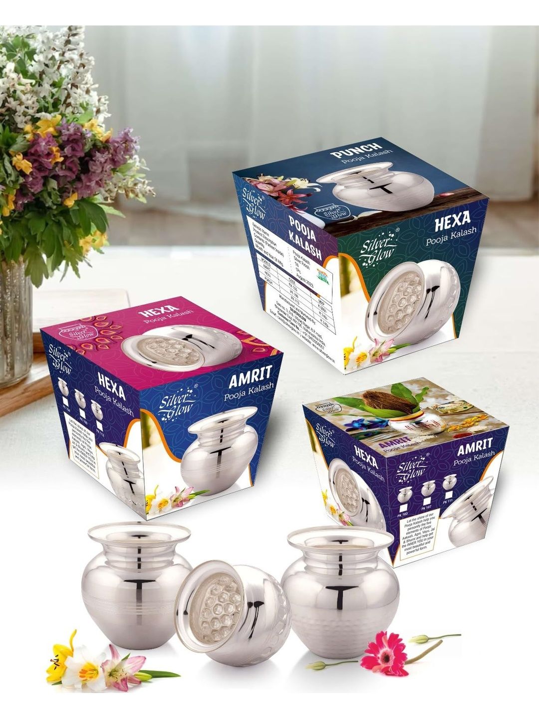 Image 7 of Silverglow Stainless Steel Durable Amrit Pooja Kalash