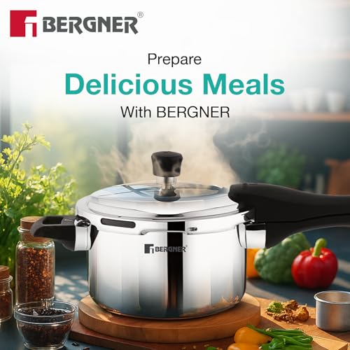 Image 6 of BERGNER TriPro 4 Pcs Tri-Ply Stainless Steel Cookware Combo - 24cm/3L Kadai, 22cm/1L Frypan, 3L Pressure Cooker
