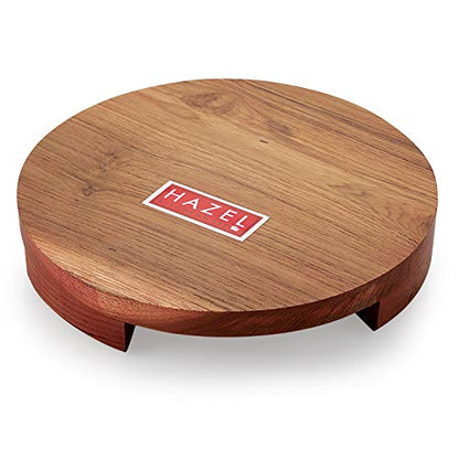 Image 3 of Hazel Wooden Polpat Roti Roller Combo Large, 24cm, Sagwan, Brown, 2 Pc Set