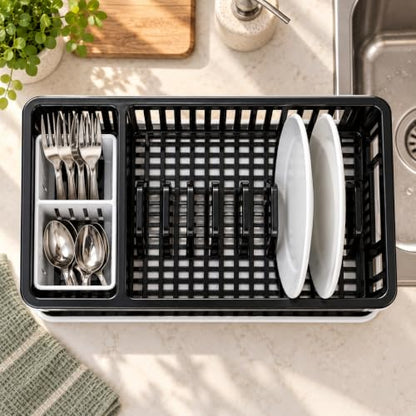 Image 5 of HomeWiz Large 2 Tier Plastic Dish Drying Rack