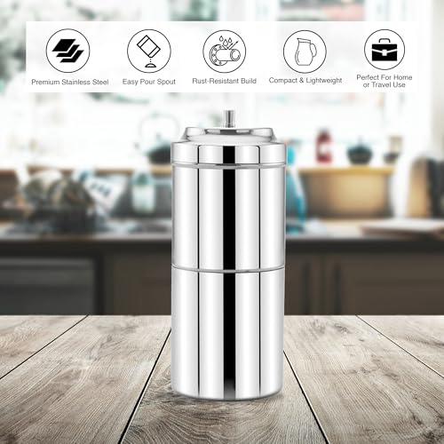 Image 5 of Expresso Stainless Steel South Indian Filter Coffee/Kaapi Drip Maker 700 ml