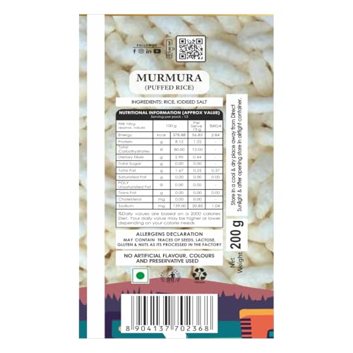 Image 2 of Deepak Murmura (Puffed Rice) | Premium Light & Crispy Rice | For Bhel Puri, Jhal Muri, Chaat & Namkeen | Healthy Low-Fat Indian Snack