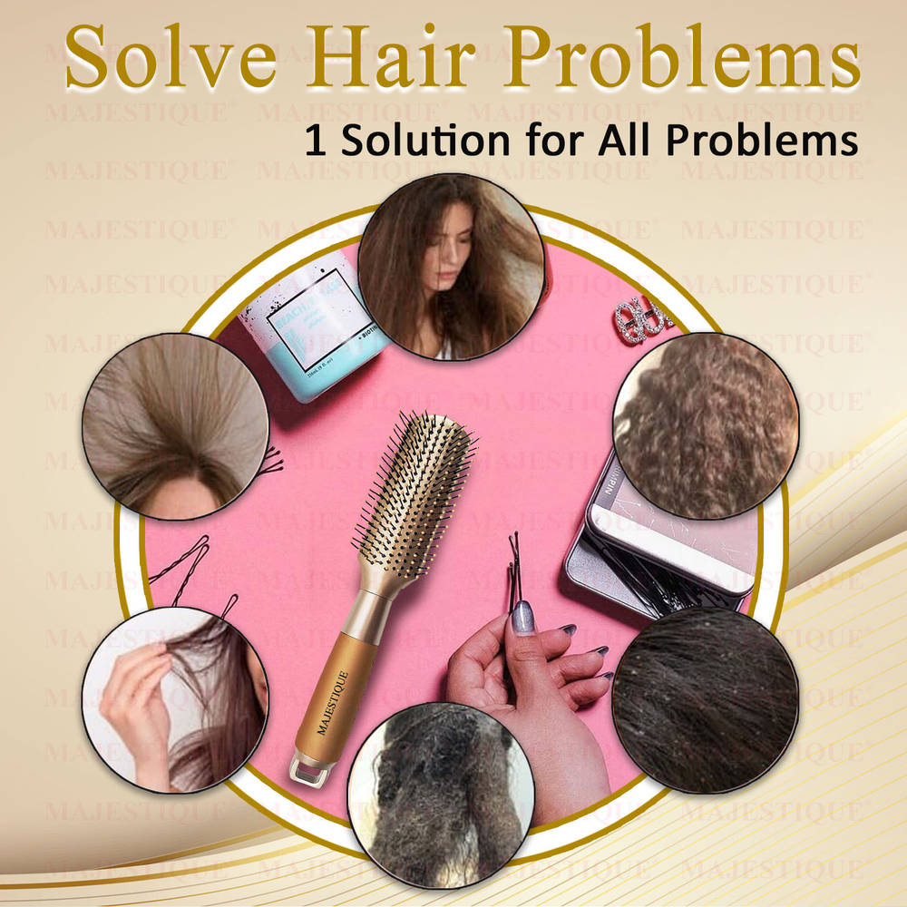 Image 7 of Majestique Golden Fusion Vent Hair Brush for Blow Drying - Styling and Solon for Men and Women