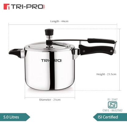 Image 5 of BERGNER TriPro Triply Stainless Steel Inner Lid Pressure Cooker