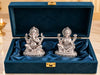 Image 1 of Default Title for the product Gold Art India Lakshmi Ganesha Idol 999 Silver Plated | Laxmi Ganesh Ji Murti for Diwali Pooja, Home Mandir, Office & Gifting | Ganpati Laxmi Idol Set with Premium Gift Box