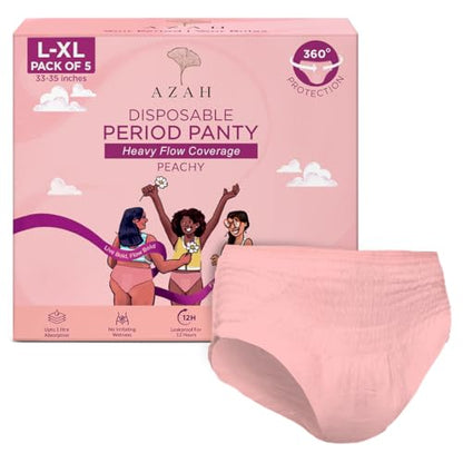 Image 2 of L-XL / Set of 5 for the product Azah Disposable Period Panty for Girls
