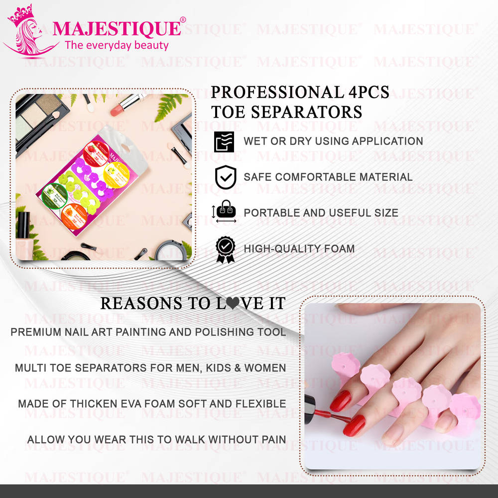 Image 4 of Majestique Foot Finger Separator - Premium Pedicure Tool Kit