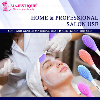 Image 6 of Majestique Facial Head Band, Dual Sided Silicone Brush With Makeup Remover Sponge