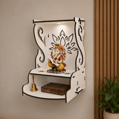 Image 1 of Default Title for the product NIVED GODAVARI Engineered Wood Mandir, White