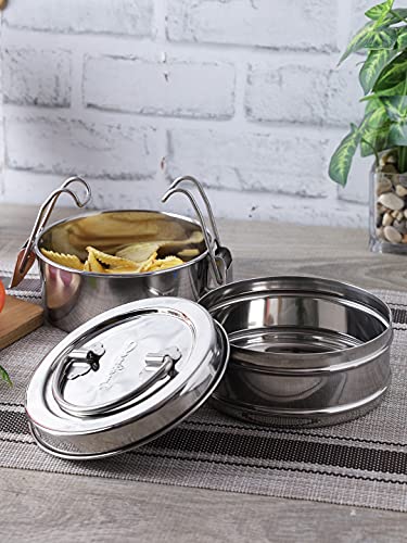 Image 1 of Default Title for the product neelam Clipper Stainless Steel Tiffin Box Set, 2-Pieces, 1000 ml
