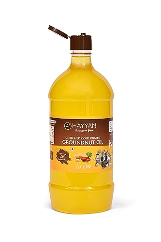 Image 1 of 1 liter for the product HAYYAN 100% Pure Unrefined Cold/Wood Pressed Virgin Groundnut Peanut Oil