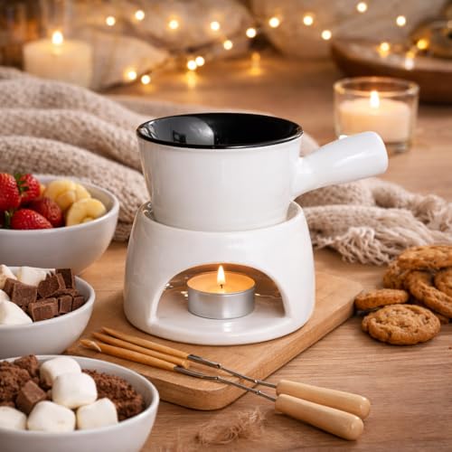 Image 2 of Ceramic White for the product Pure Source India Ceramic Fondue Burner, Aroma Burner Ceramic Oil Diffuser, Home Bedroom Decor Christmas Housewarming Gift