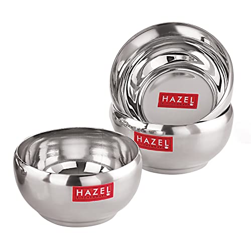 Image 10 of SS, 150 ML / Set of 3 - 150 ml each for the product HAZEL Serving Bowl Set