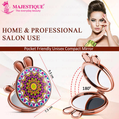 Image 5 of Majestique Bunny Magnifying Foldable Compact Hand Mirror