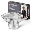 Image 1 of Default Title for the product BERGNER TriPro Triply Stainless Steel 3 Pcs Cookware Set - 24cm (3L) Indian Wok/Kadai with Lid and 16cm (1.7L) Teapan