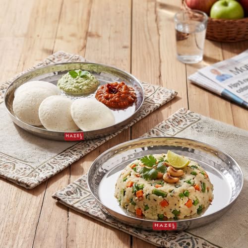 Image 1 of Default Title for the product HAZEL Stainless Steel Snack Plate Set of 2 | 18cm Breakfast & Serving Plate